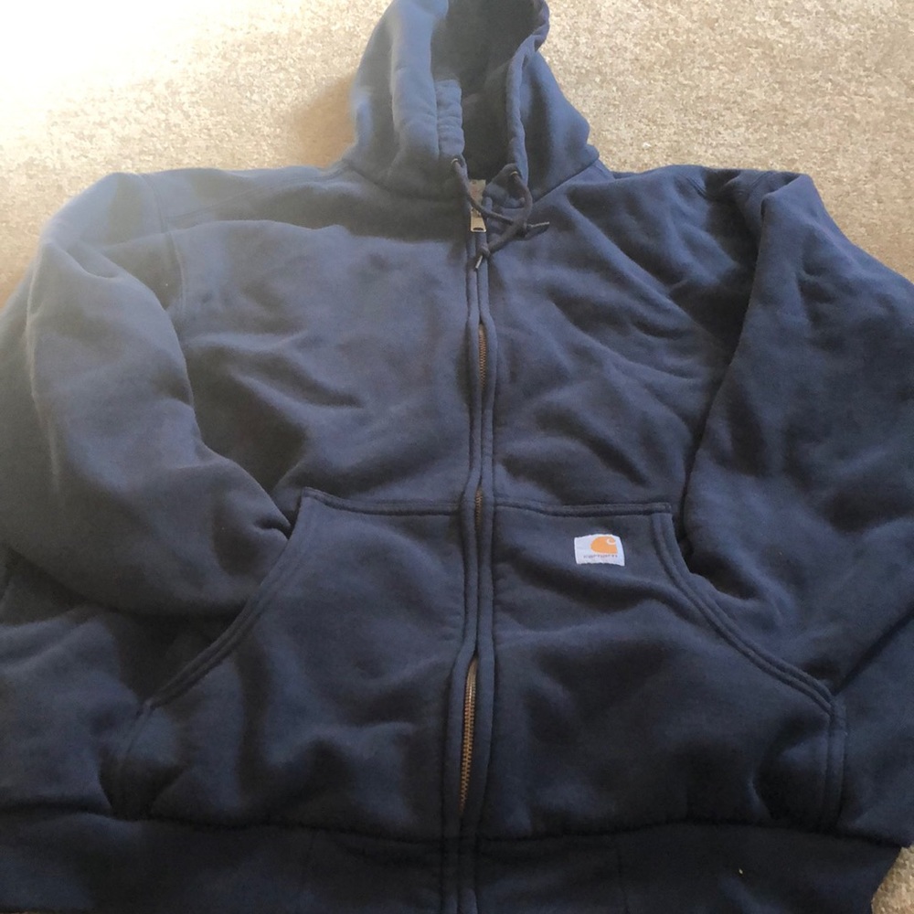 Carhartt Mens XL Navy Full zip Sweatshirt